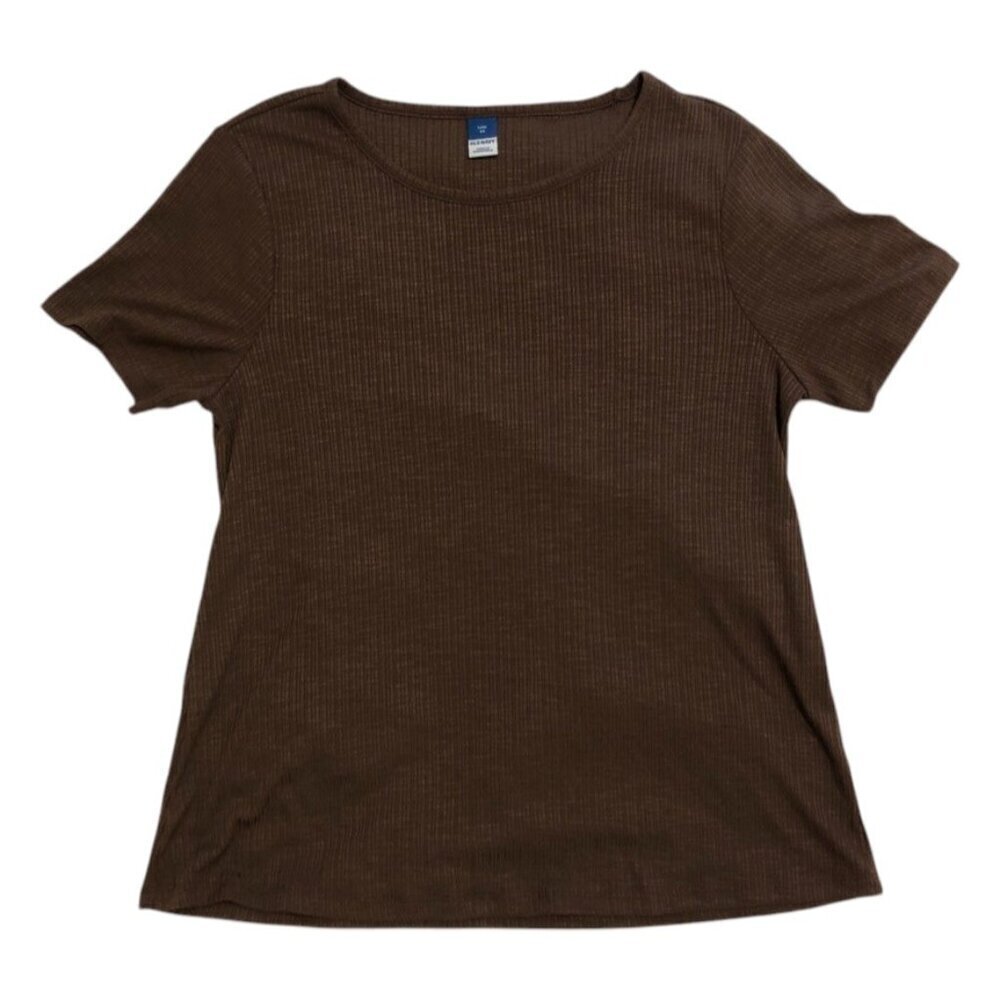 3/$25 ❥ NWOT Old Navy Luxe Brown Short Sleeve  Top Tee T-shirt XS